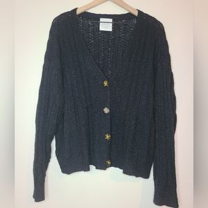 black knitted crop cardigan sz 3x